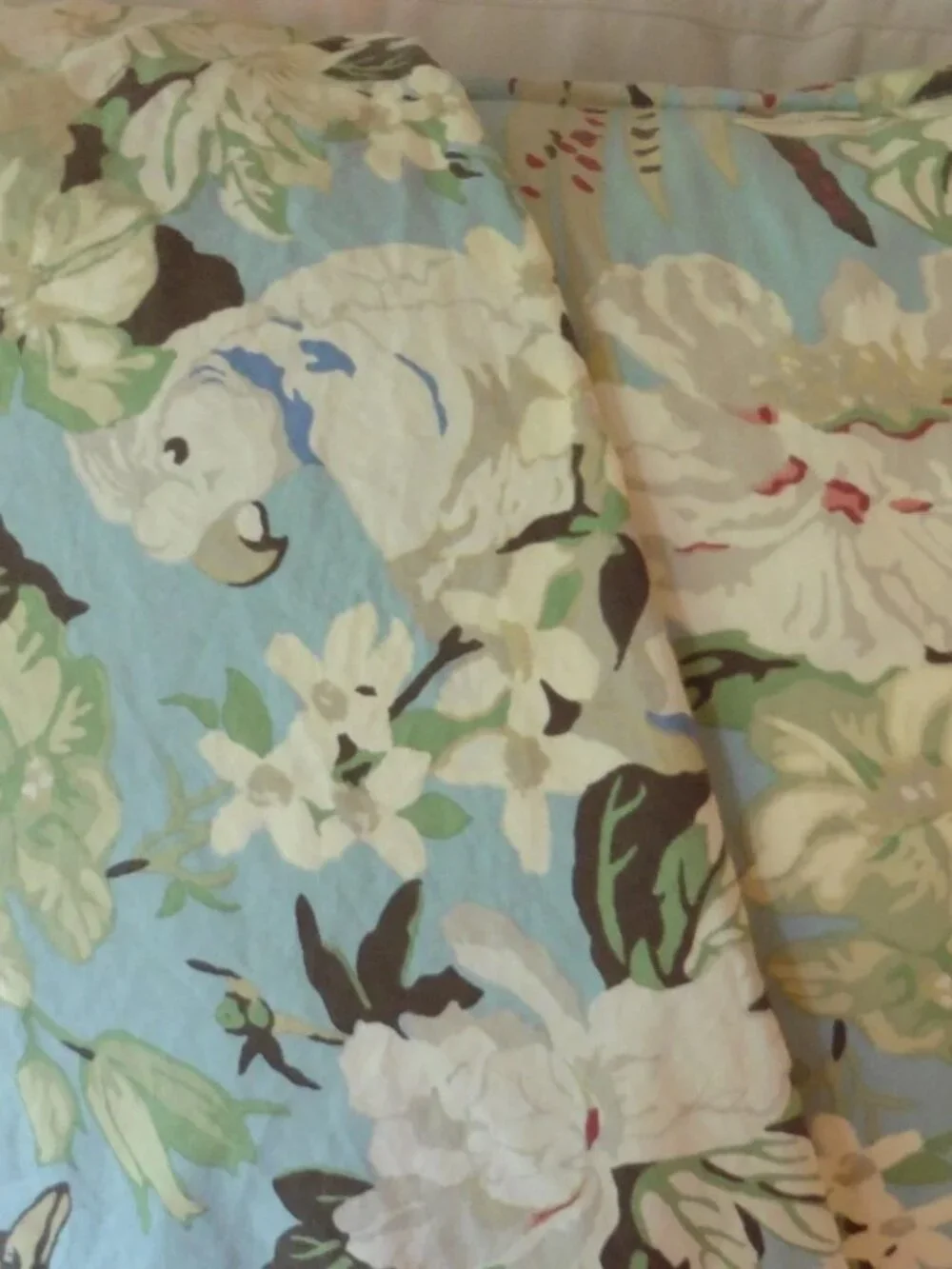 Pottery Barn Euro Shams Set of TWO Blue Eliza Bird Blossoms Florals